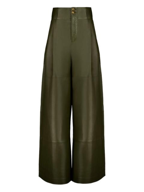 tailored leather trousers
