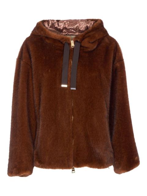 faux-fur hooded jacket