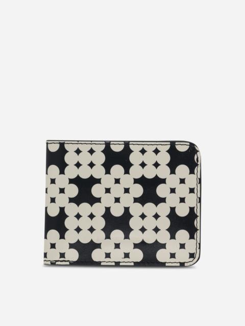 Printed Leather Wallet Ecru