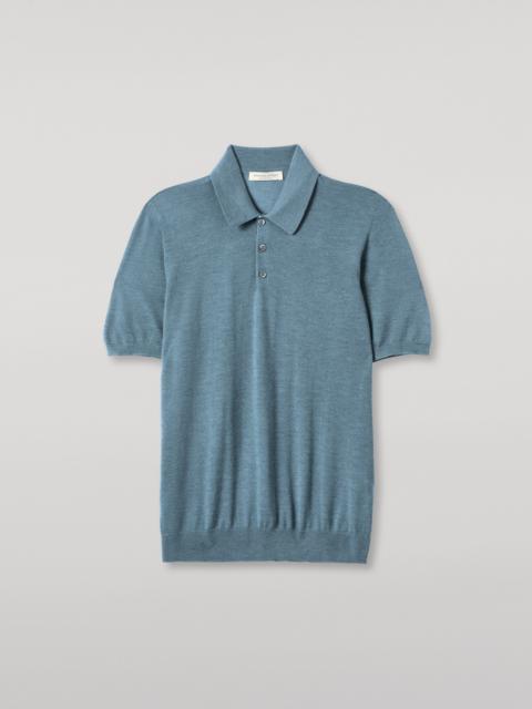 Fin Green Superfine Cashmere Polo Shirt