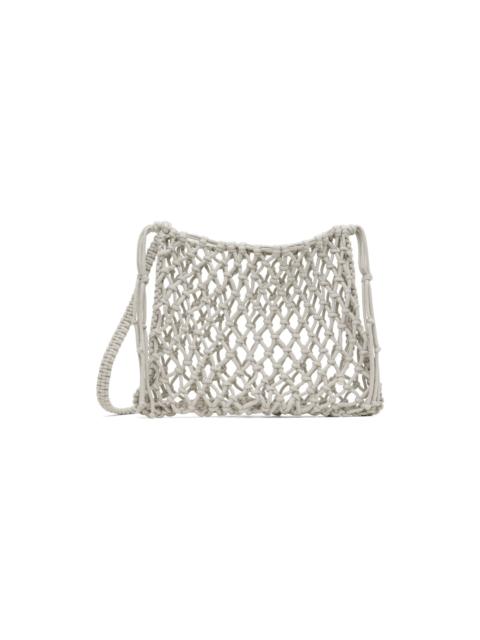 Gray Hand Made Big Crochet Bag