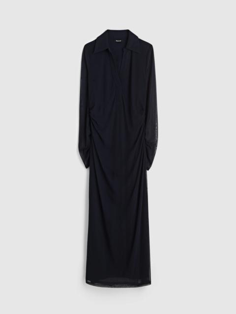 Long-Sleeve Polo Midi Dress