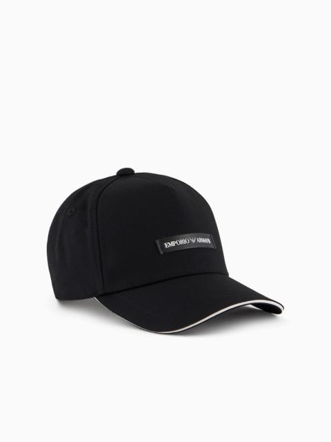 Canvas baseball cap with Emporio Armani patch