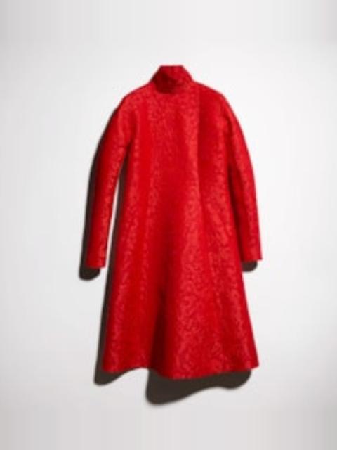 Floral wool brocade dress