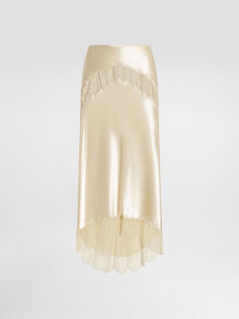 Silk satin skirt