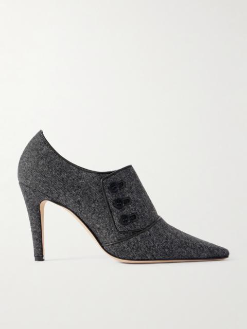 Perluja 90 Leather-trimmed Tweed Pumps