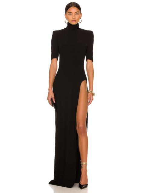 High Slit T-Neck Gown