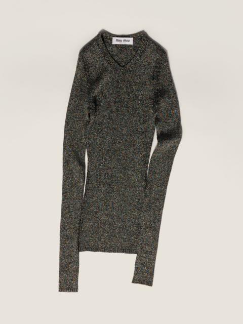 Lurex V-neck sweater