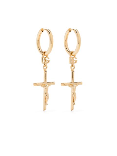 cross-pendant earrings