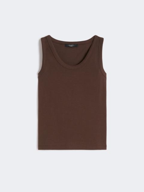 Stretch cotton top - CHOCOLATE