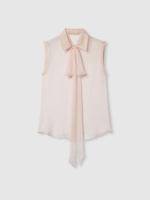 Silk chiffon sleeveless shirt