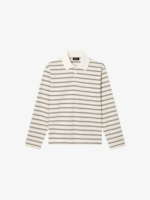 LONG-SLEEVE STRIPED POLO SHIRT
