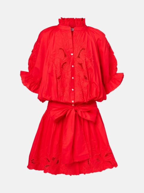 Broderie anglaise cotton poplin minidress