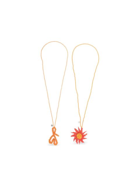 flower and heart necklace (set of two)