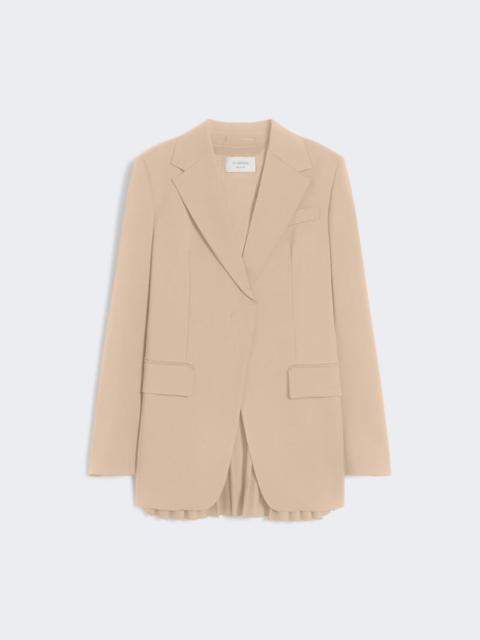 Tailored wool blazer with pleated back - beige