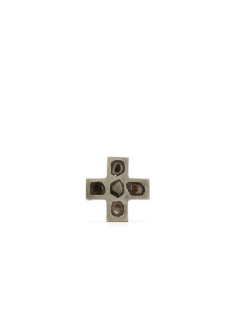 Plus-sign stud earring