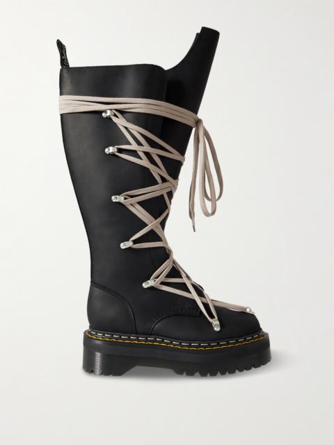 + Dr. Martens 1460 Quad Sole Pentalace Leather Knee Boots