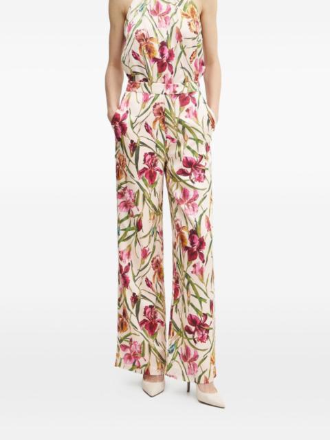 floral-print trousers