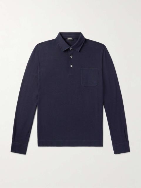 Logo-Appliquéd Cotton-Piqué Polo Shirt