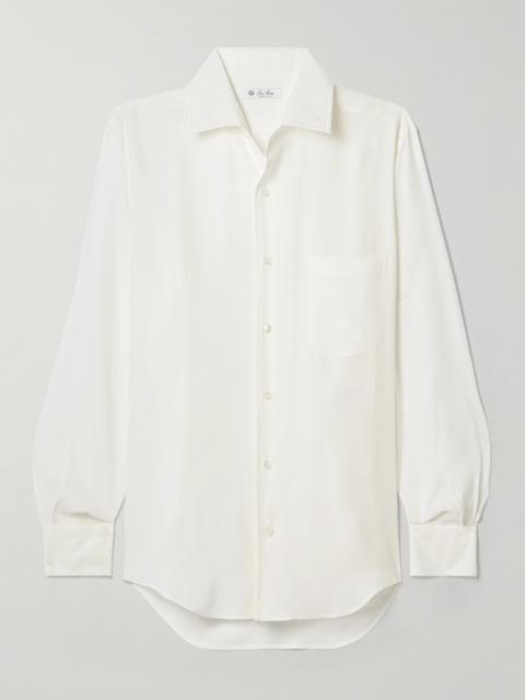 Embroidered Silk-satin Shirt