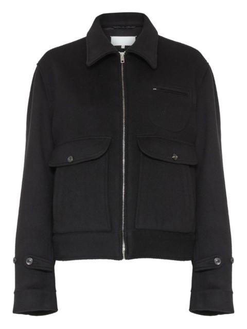 flap-pocket cashmere wool jacket
