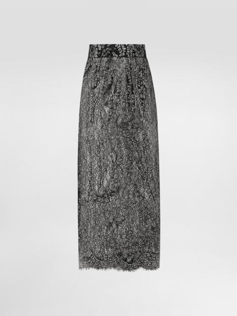Lamé lace skirt