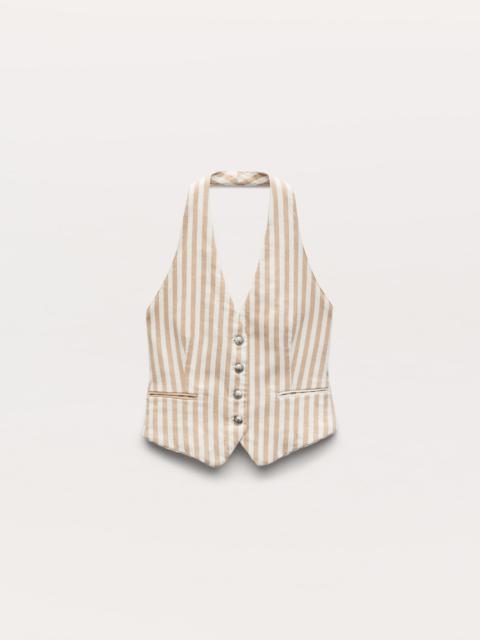 Ethel Striped Denim Vest
Vintage Stretch in Tan Stripe