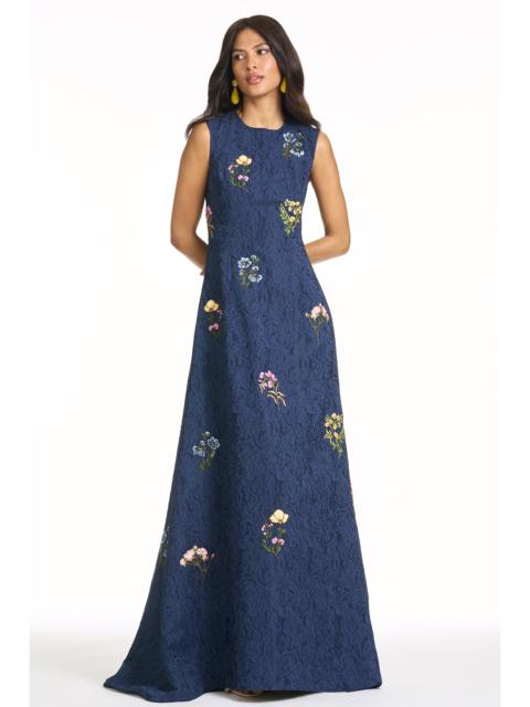 EMBROIDERED RANI GOWN - MIDNIGHT