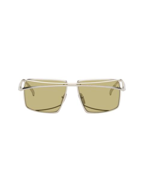 Silver Square Metal Sunglasses