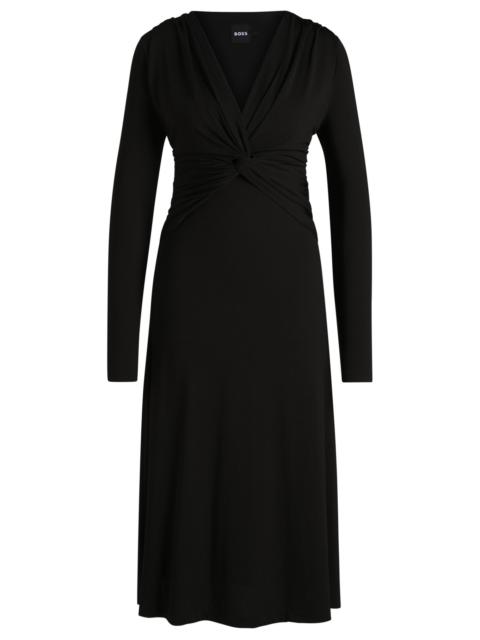 TWIST-FRONT DRESS IN STRETCH CREPE