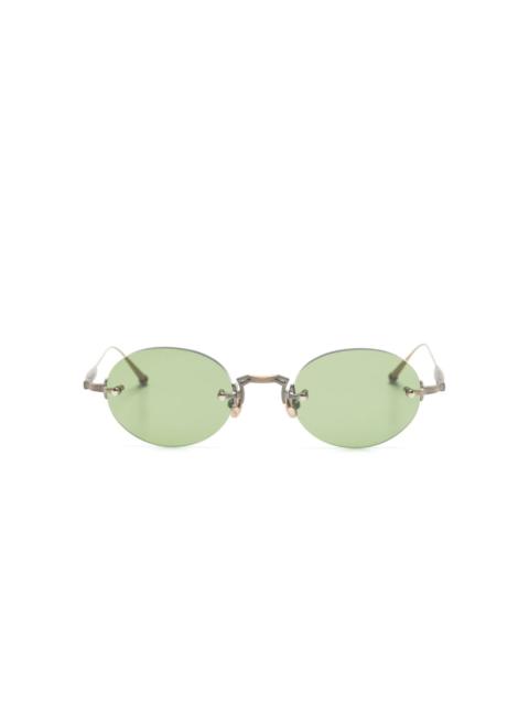 rimless oval-frame sunglasses