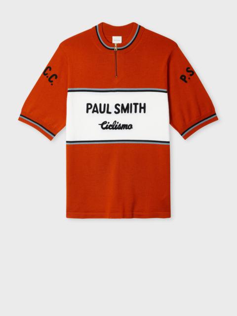 Burnt Orange Merino Wool Knitted Cycle Jersey