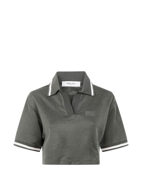 logo-embroidered V-neck T-shirt