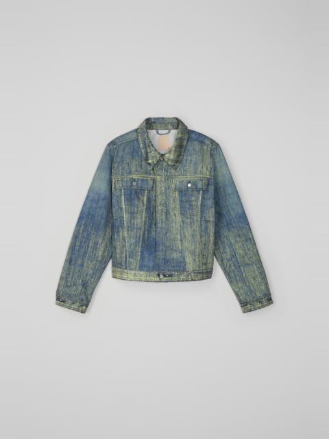 Sand Blue Paint Print Denim Jacket