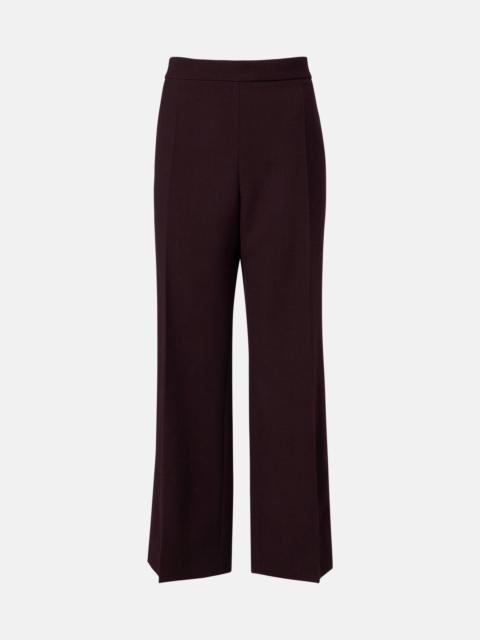 High-rise virgin wool wide-leg pants