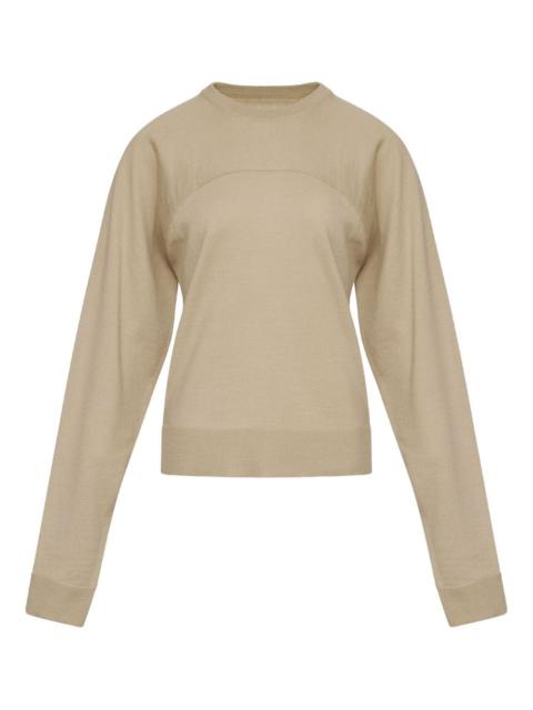 crew-neck long-sleeved top