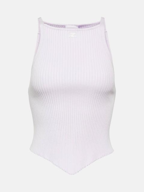 Logo ribbed-knit tank top