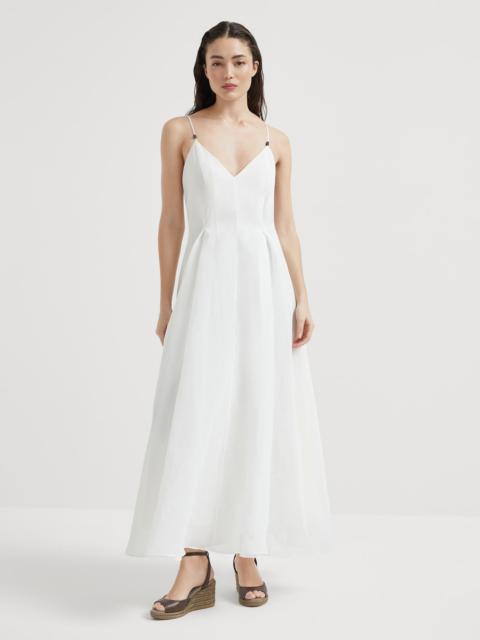 Cotton organza dress with monili