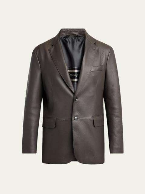 Men's Monti Deerskin Single-Breasted Blazer