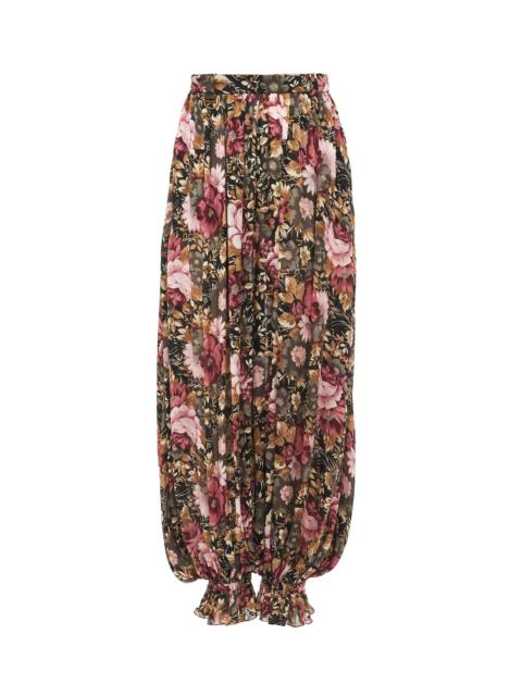 FLUID PLEATED PANTS IN SILK CHARMEUSE