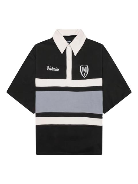 stripe-panel polo shirt