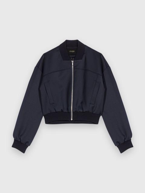 Zipped mix wool bomber
