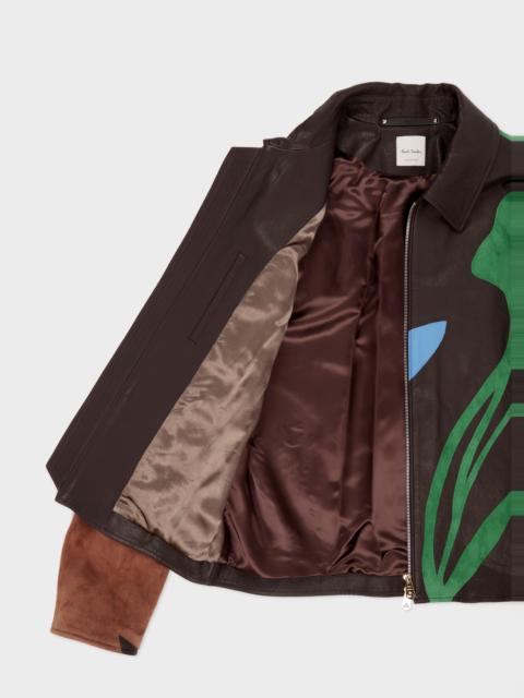 Dark Purple Floral Leather Jacket