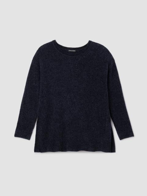 Chenille Blend Jewel Neck Top