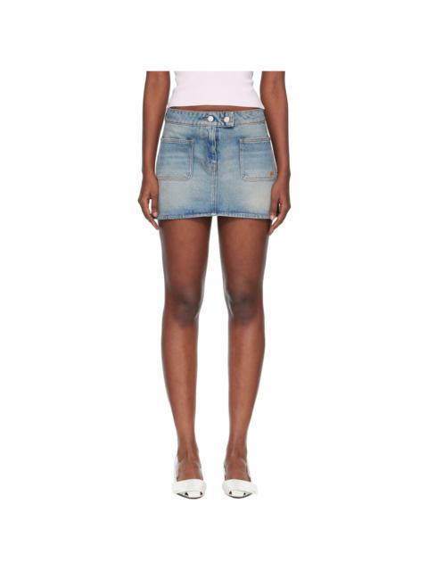 Blue Signature Denim Miniskirt