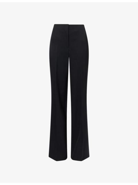 High-Rise Straight-Leg Wool Trousers