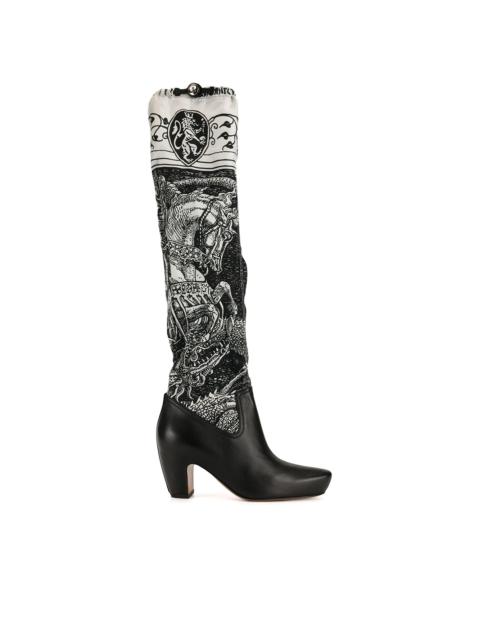 “Saint George and the Dragon” print boots