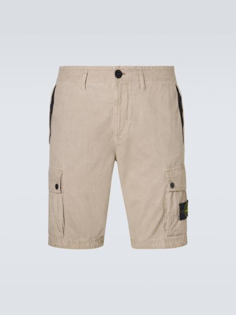Compass cotton canvas shorts