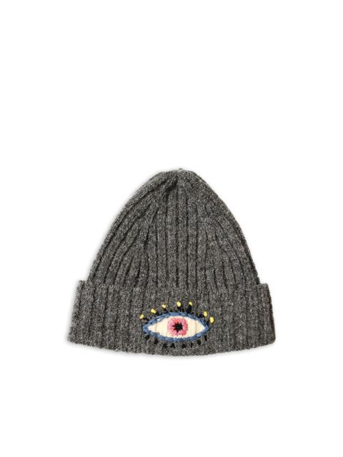 5G embroidered-detail wool knit beanie