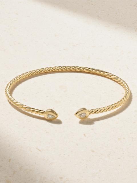 Petite Modern Renaissance Cablespira 18-karat Gold Diamond Cuff